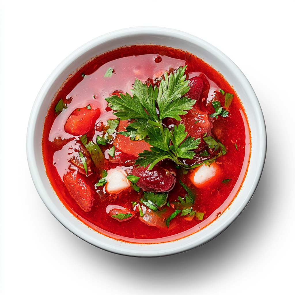 Bowl of traditional Ukrainian Borsch